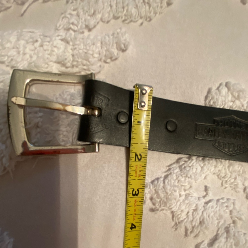 Mens Harley Davidson Black leather belt with removable belt buckle.sz 42-44